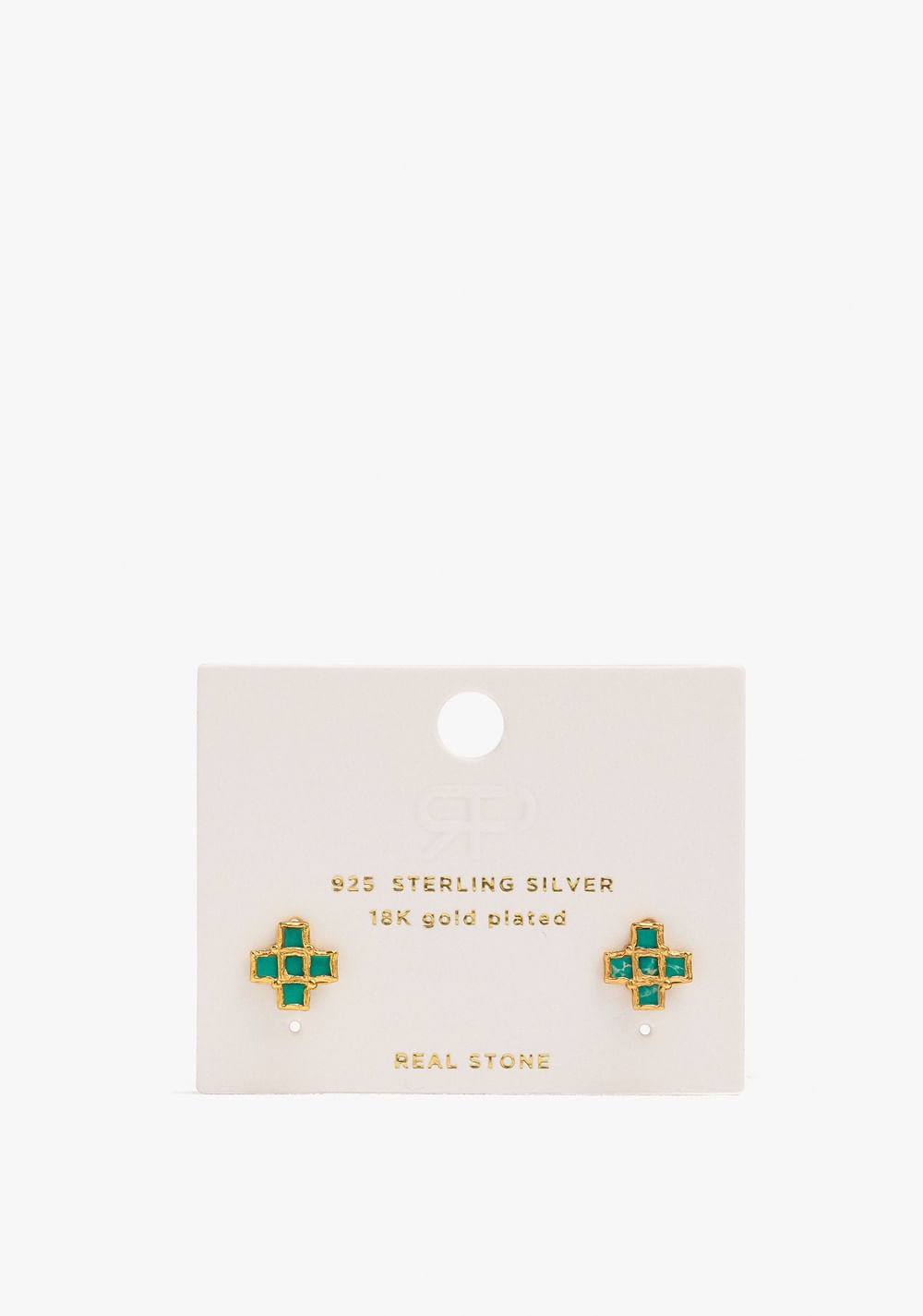 Zarcillos Cruz con Piedras Baño de Oro 18k Parfois 4