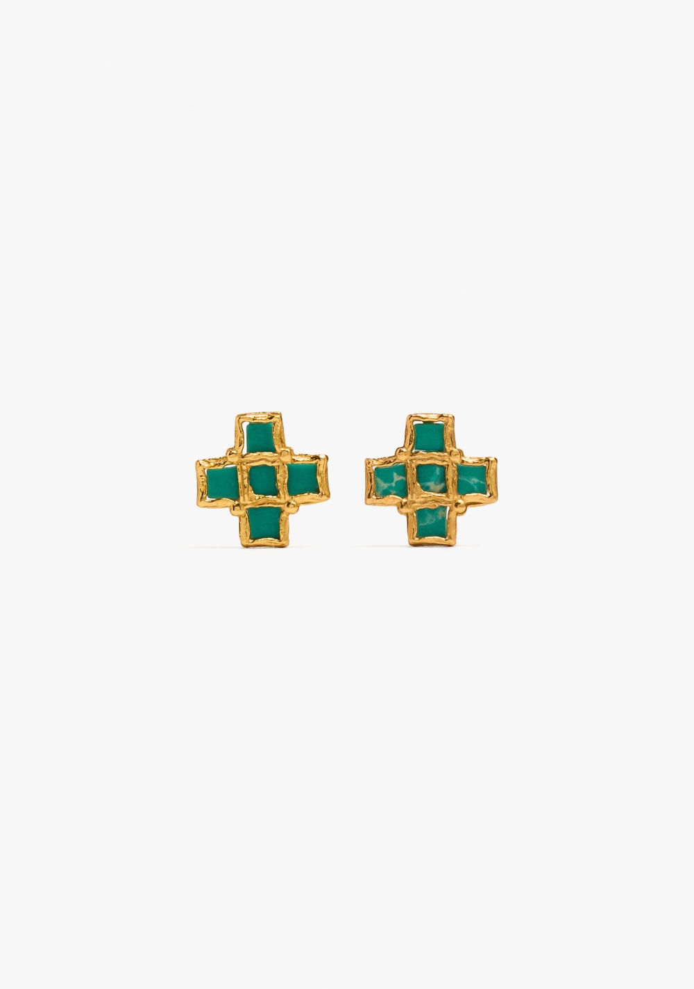 Zarcillos Cruz con Piedras Baño de Oro 18k Parfois Imagen Principal