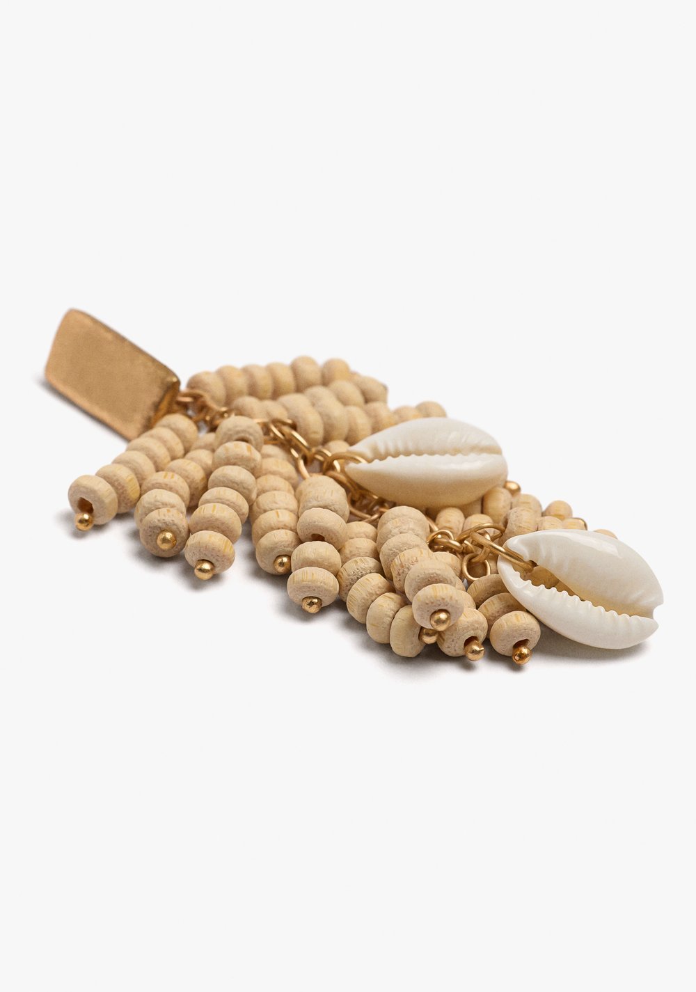 Zarcillos con Cuentas de Madera y Conchas Parfois 3