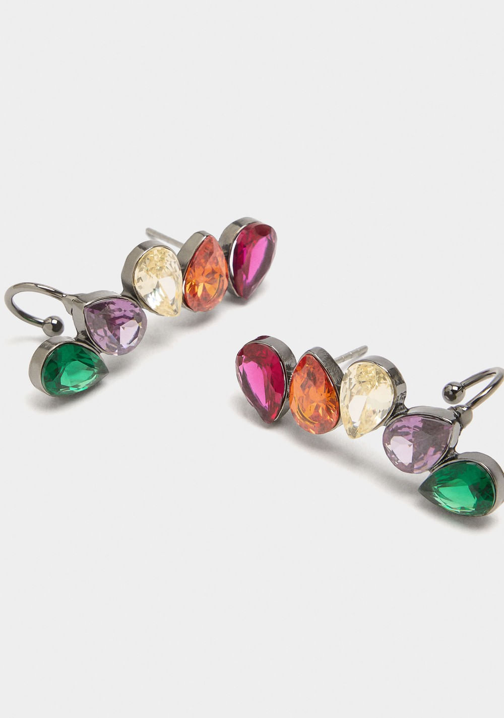 Zarcillos Ear Jacket Circonitas Multicolor Parfois 2