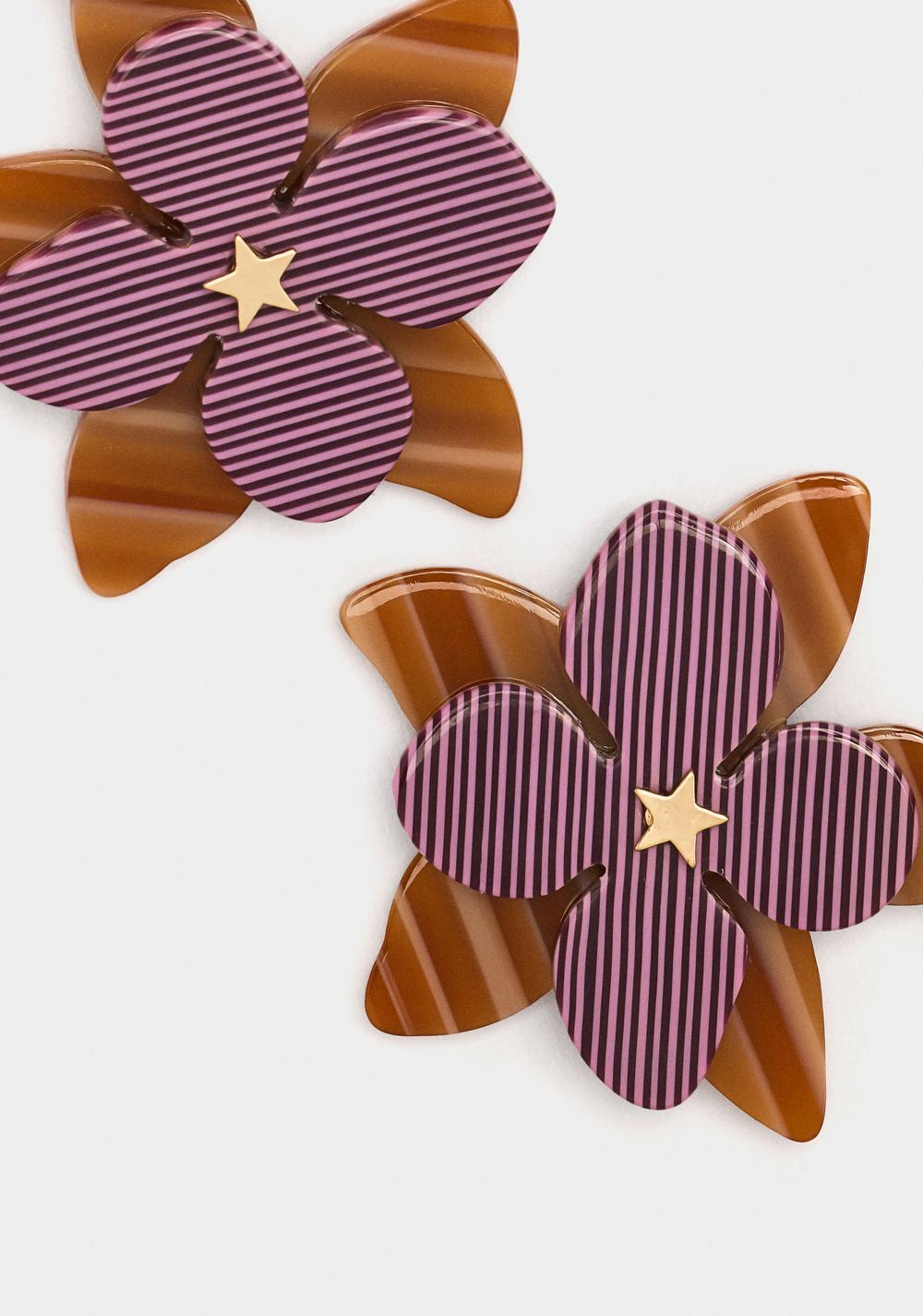 Zarcillos Largos Flor a Rayas Parfois 3