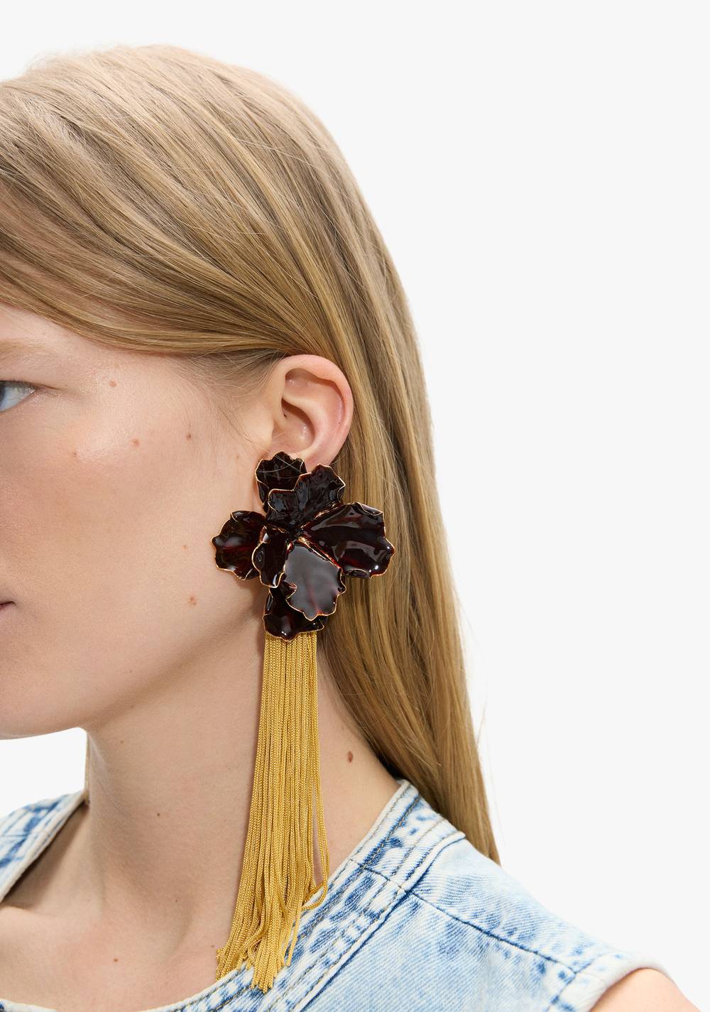 Zarcillos Maxi Flor con Flecos Parfois 4