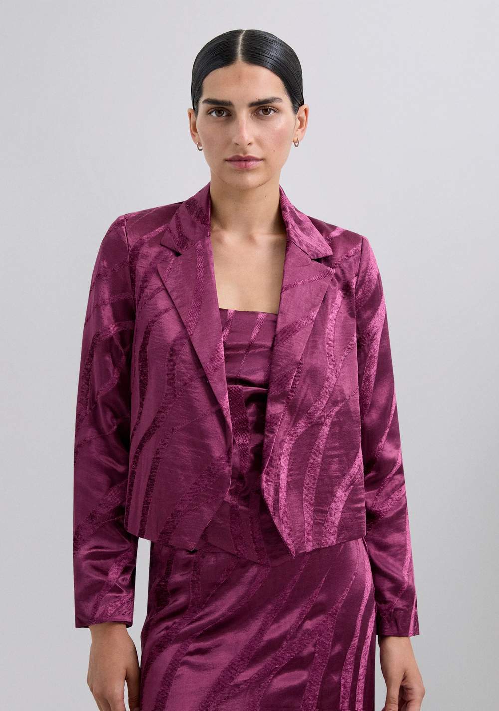 Blazer Cropped Jacquard Scalpers