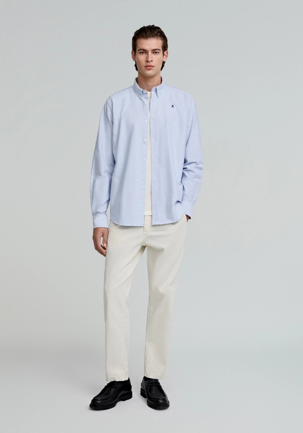 Camisa Oxford de Rayas Calavera Scalpers 2