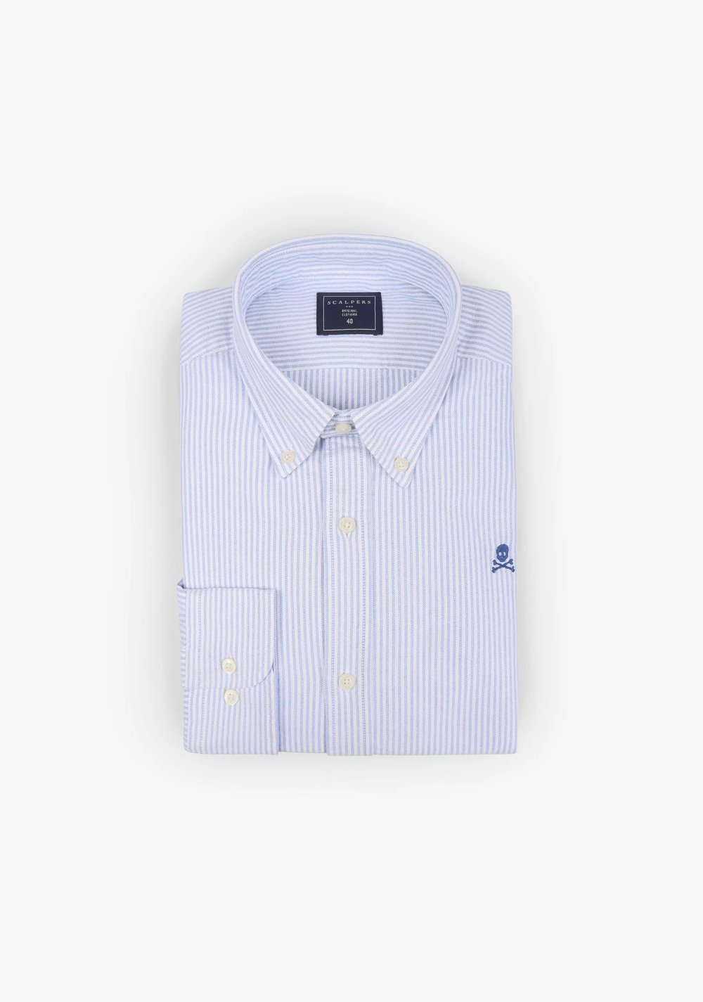 Camisa Oxford de Rayas Calavera Scalpers 6