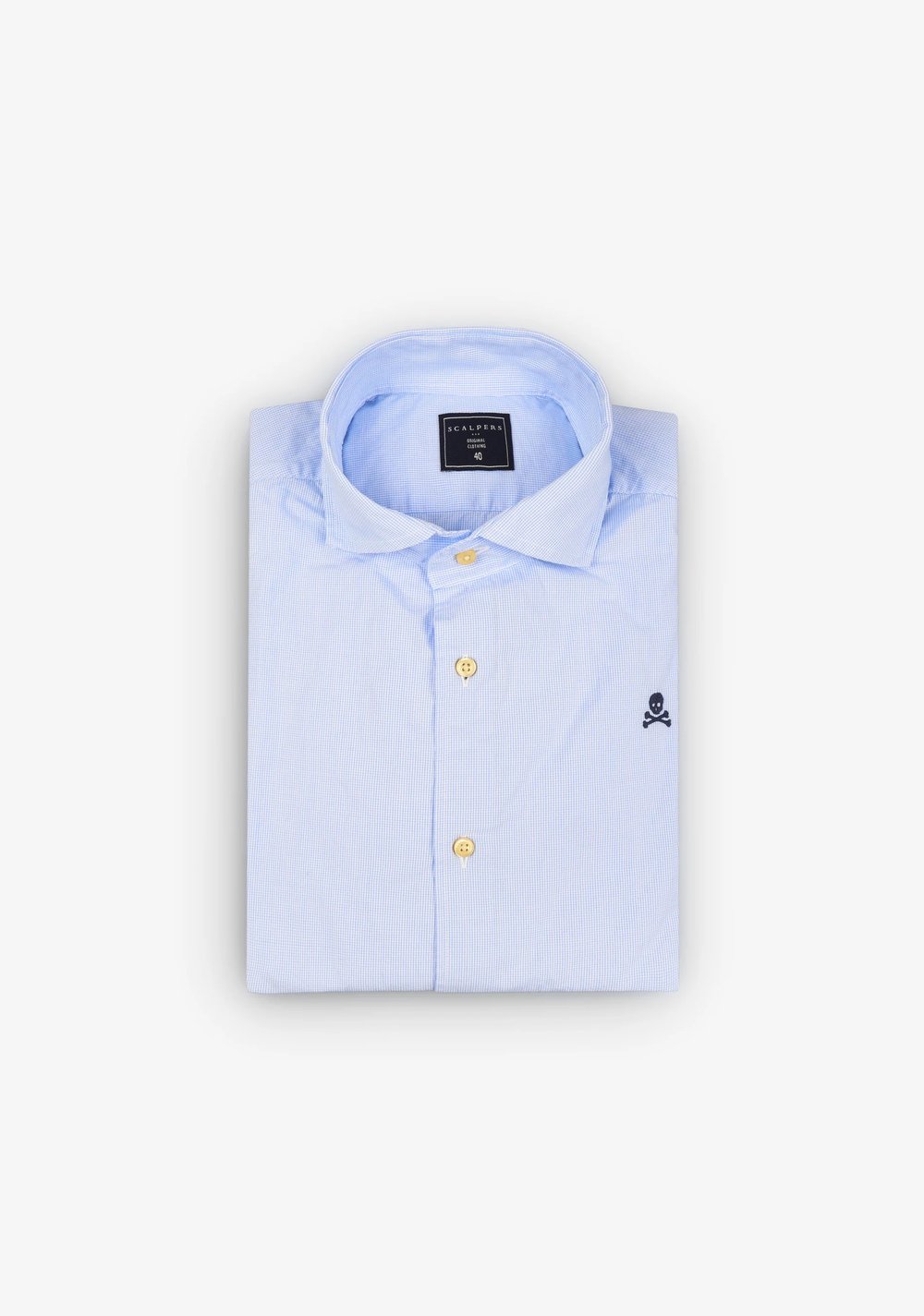 Camisa de Vestir Cuadros Calavera Contraste Scalpers 6