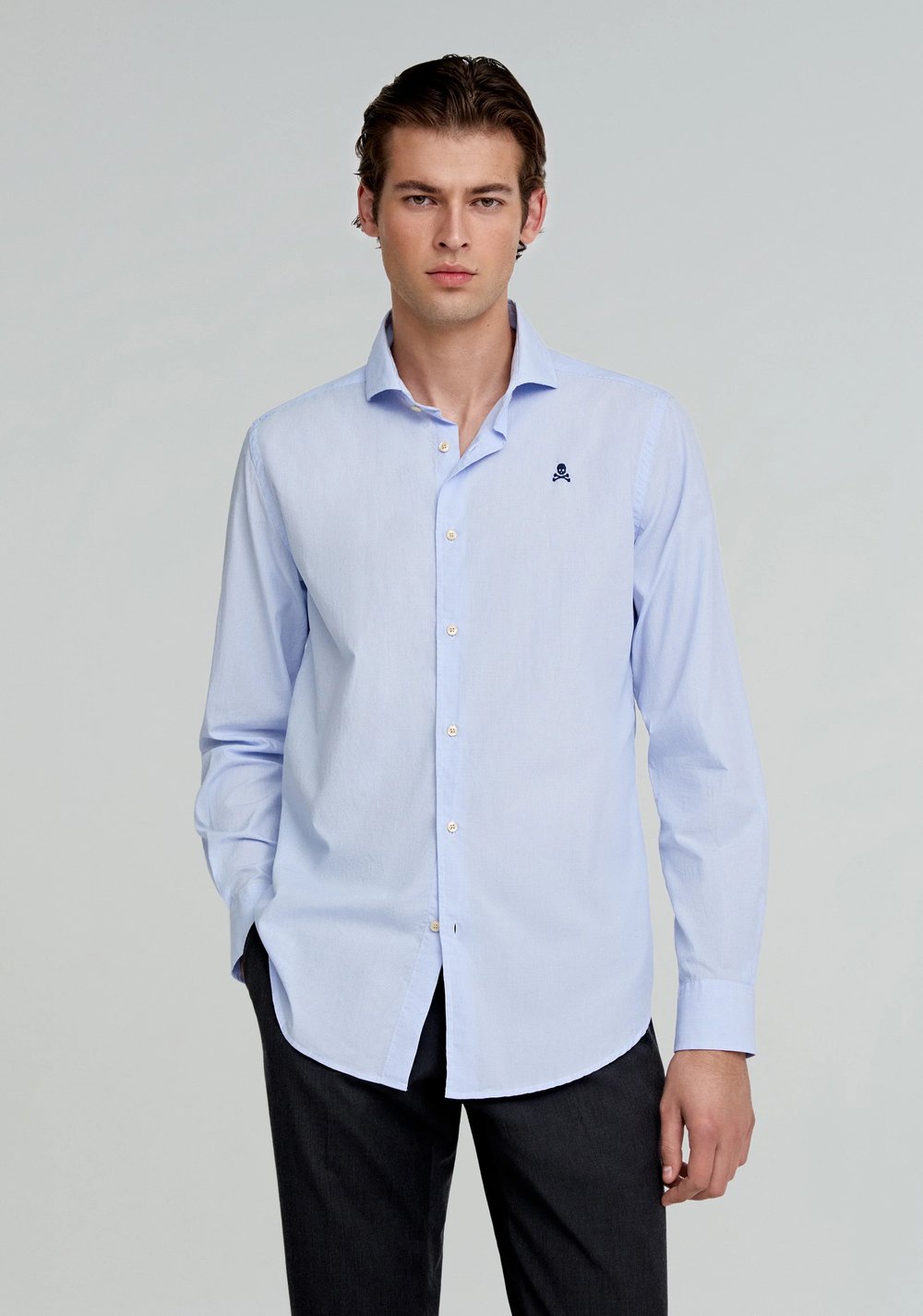 Camisa de Vestir Cuadros Calavera Contraste Scalpers