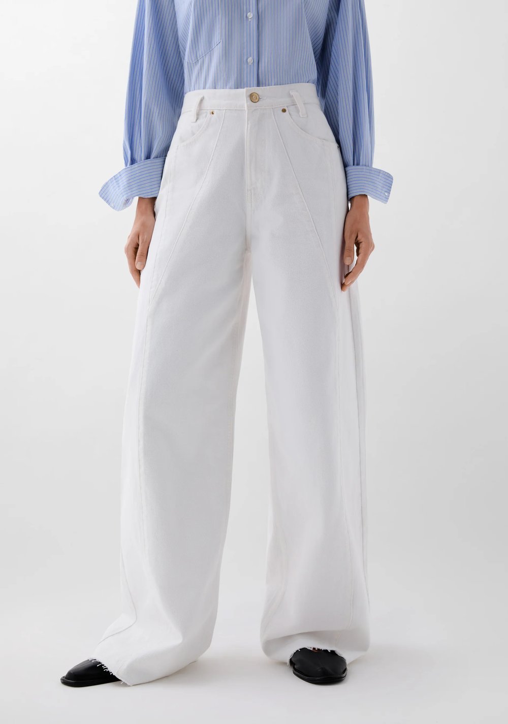 Jeans Costura Culotte Scalpers
