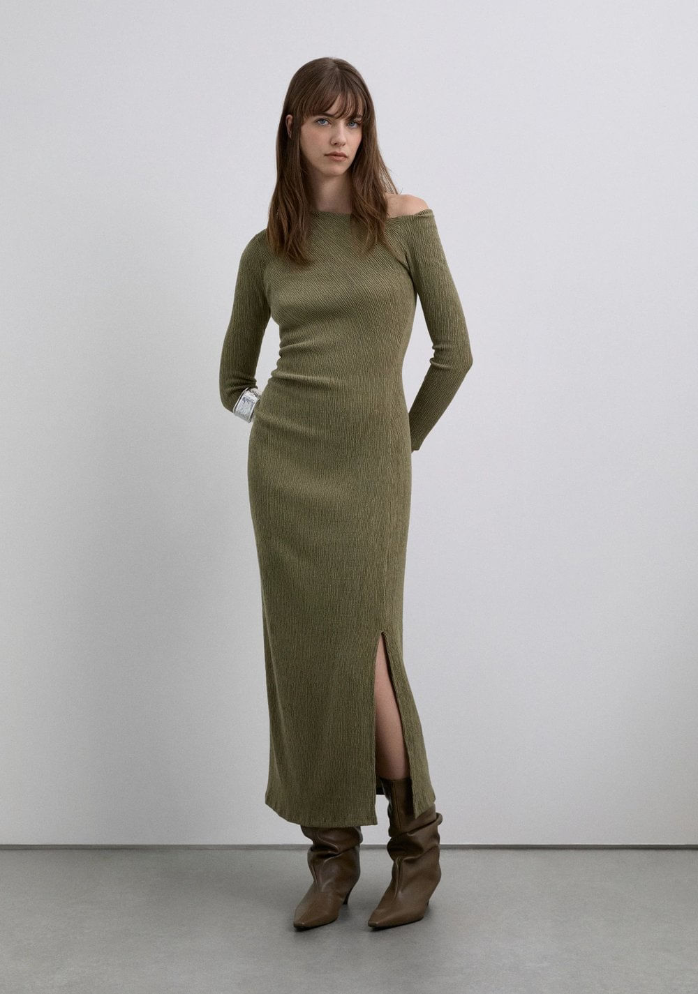 Vestido Frunces Escote Asimétrico Scalpers