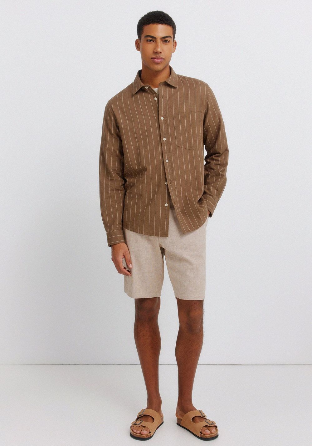 Bermudas Dobby Comfort Fit de Lino Springfield 6