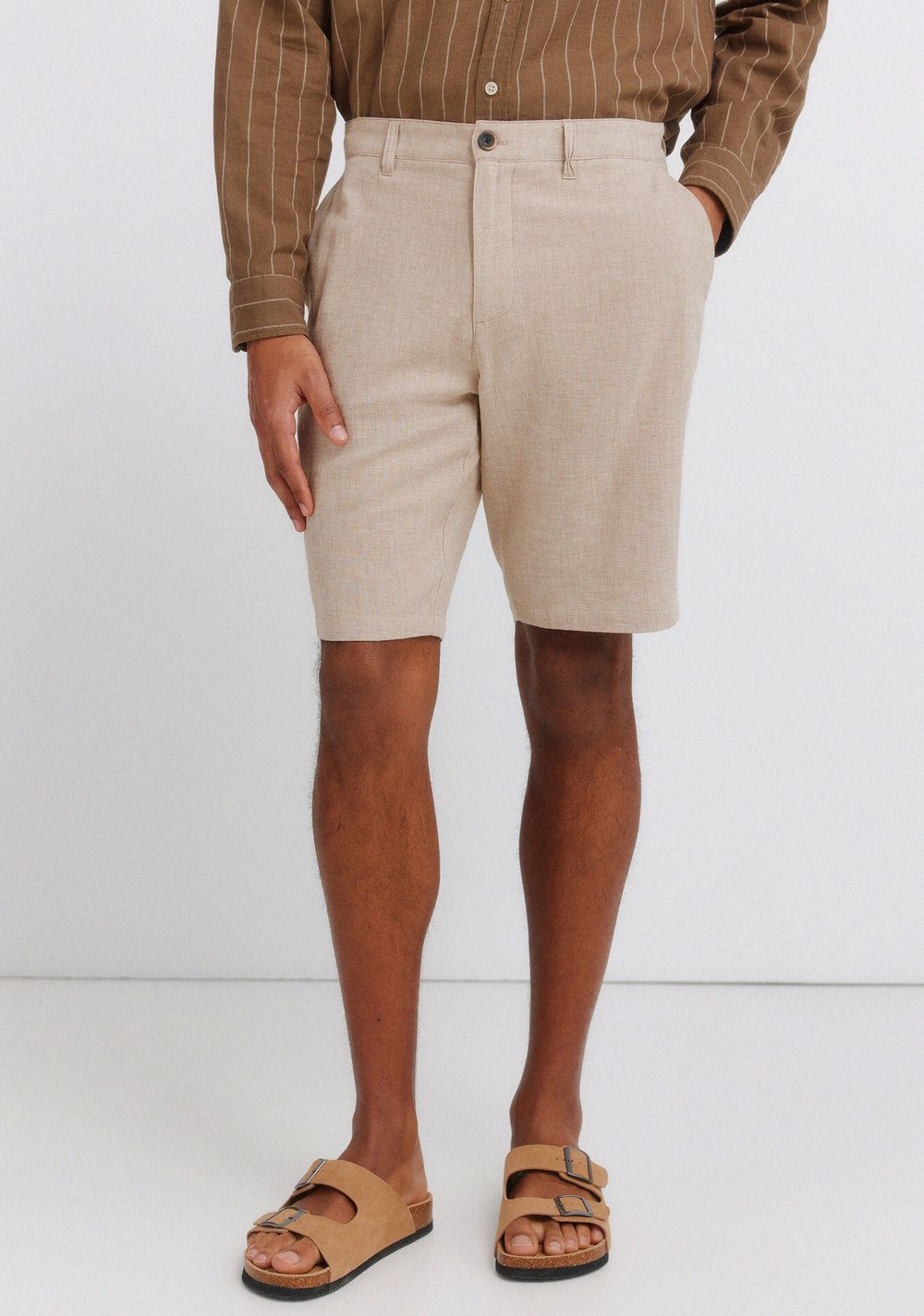 Bermudas Dobby Comfort Fit de Lino Springfield