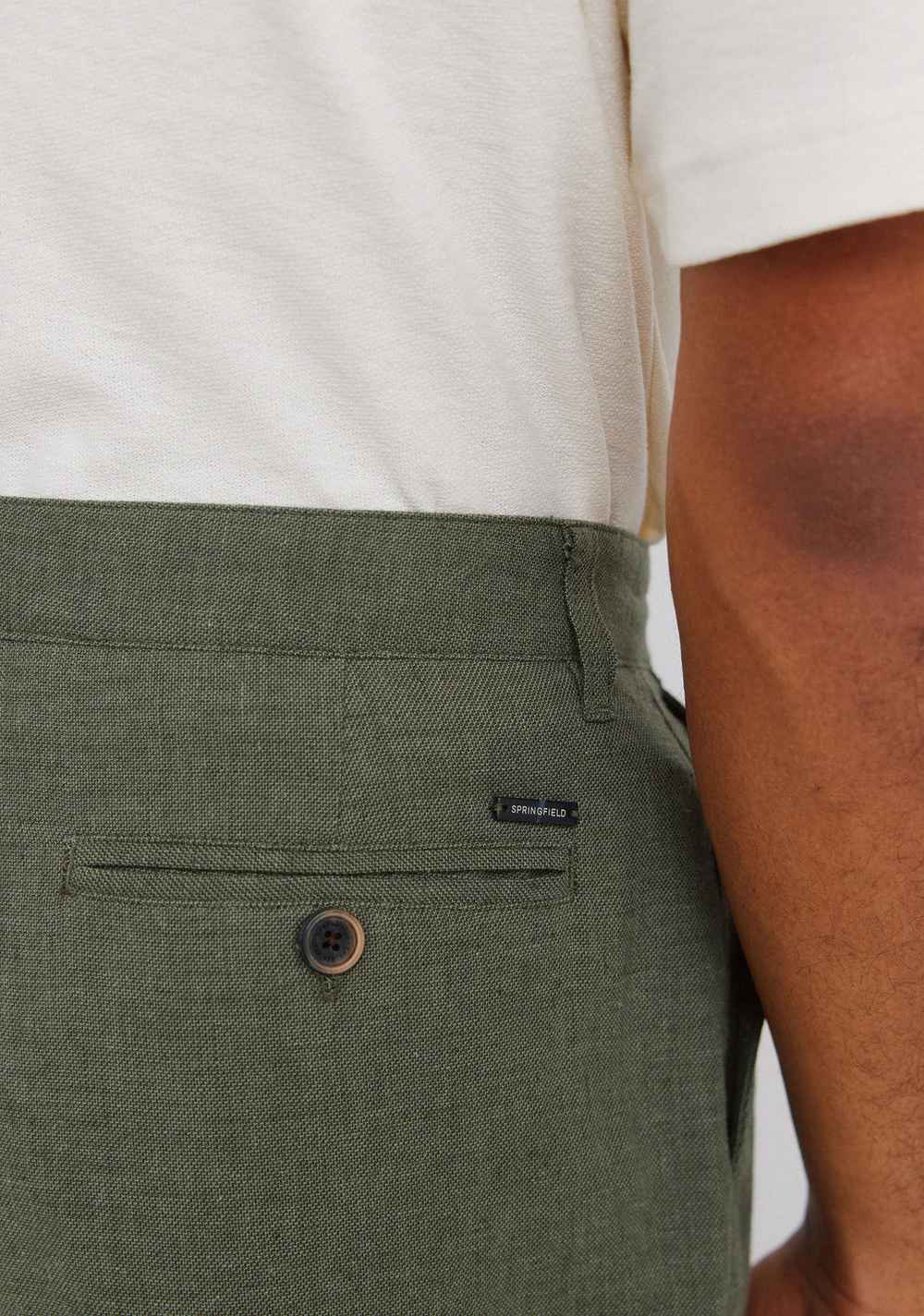 Bermudas Dobby Comfort Fit de Lino Springfield 4