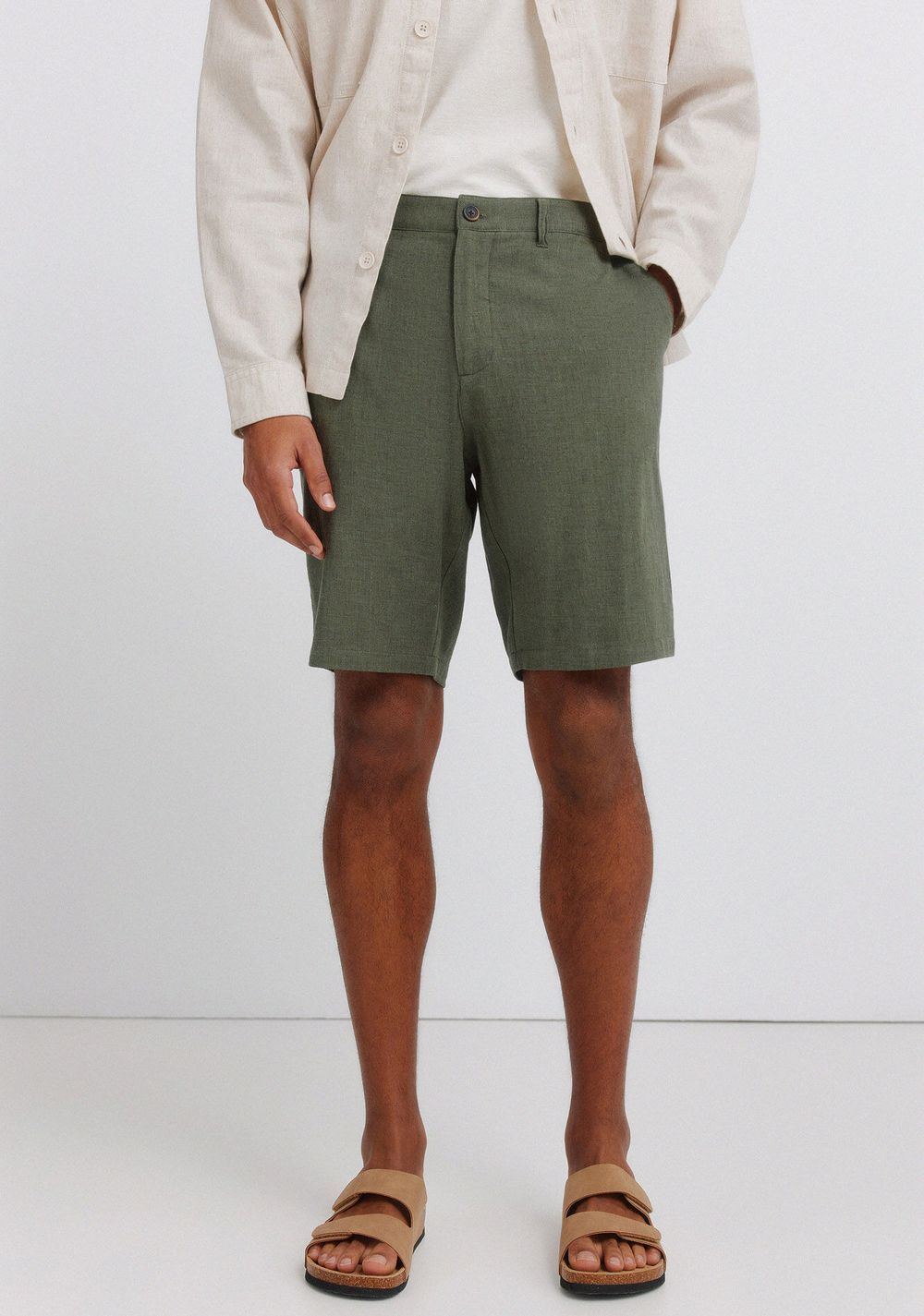 Bermudas Dobby Comfort Fit de Lino Springfield