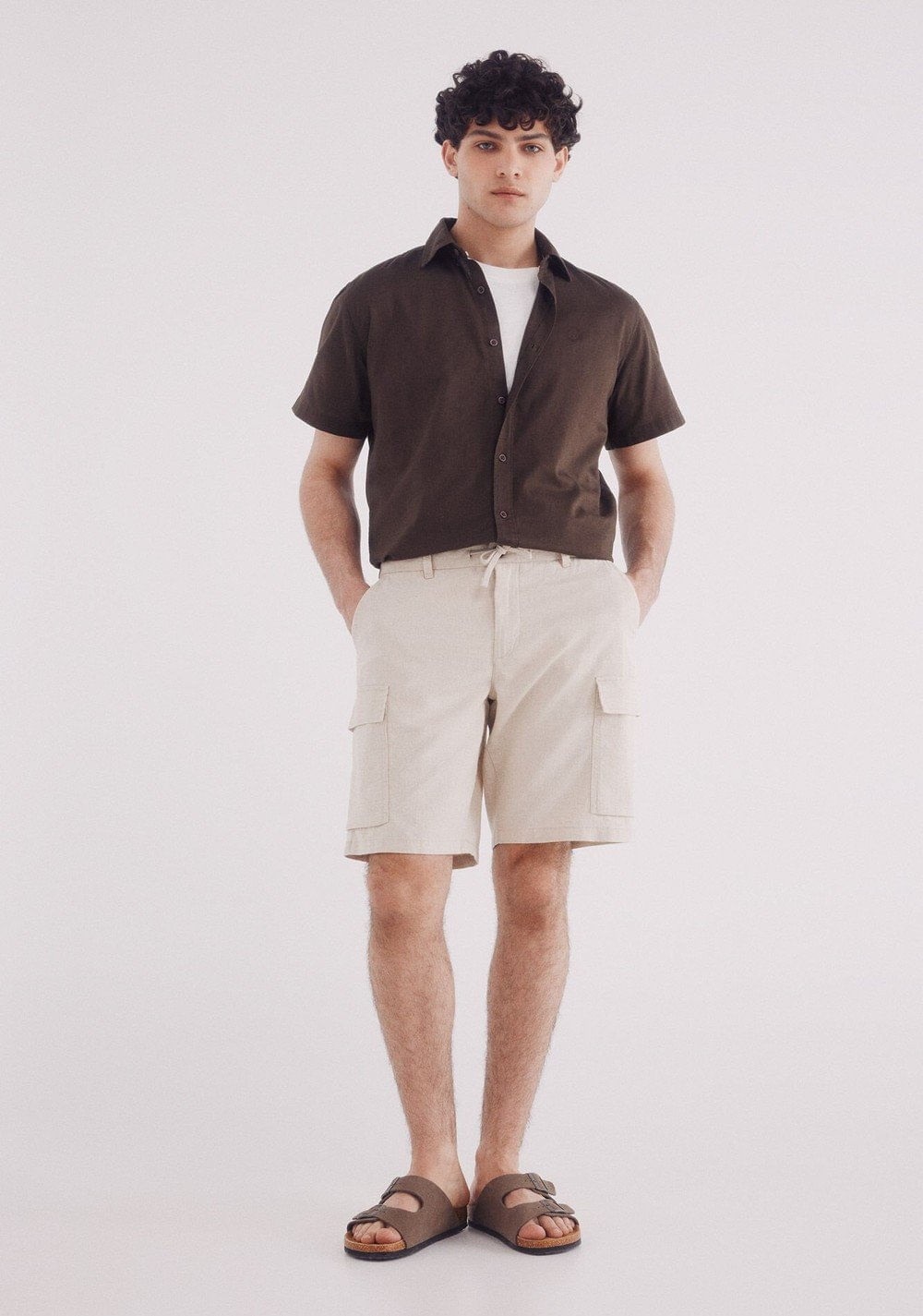 Bermudas Lino Cargo Comfort Fit Springfield 6