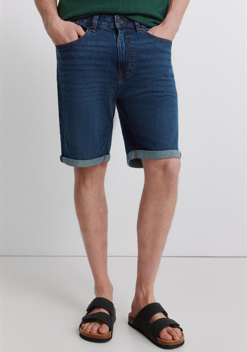 Bermudas de Mezclilla Clásicas Efecto Lavado Oscuro Slim Fit Springfield