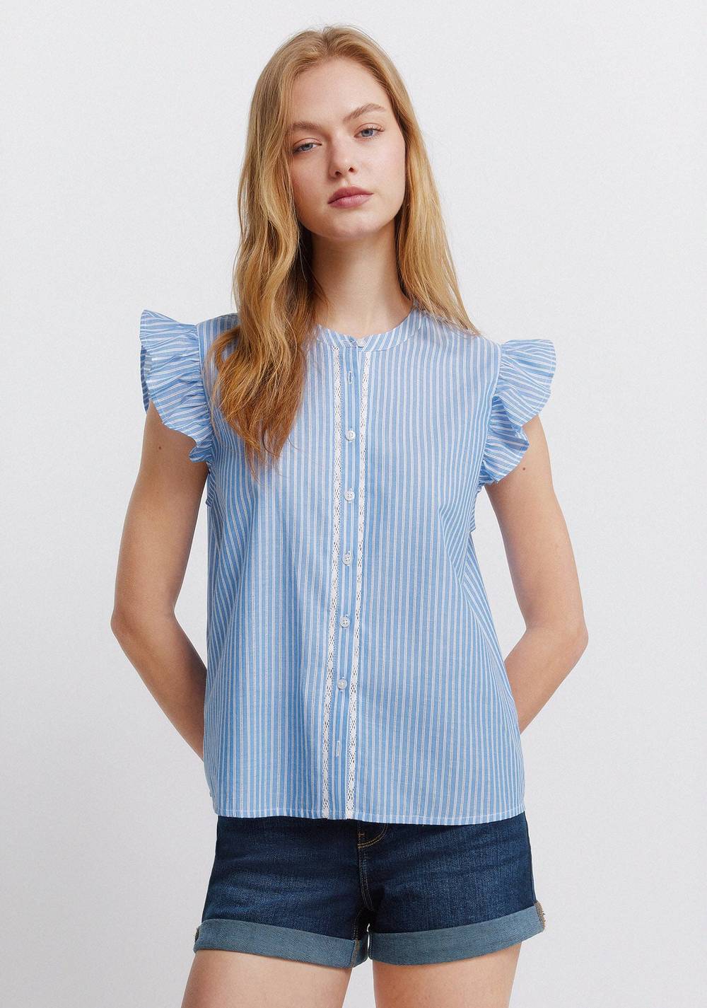 Blusa de Encaje con Volante Springfield