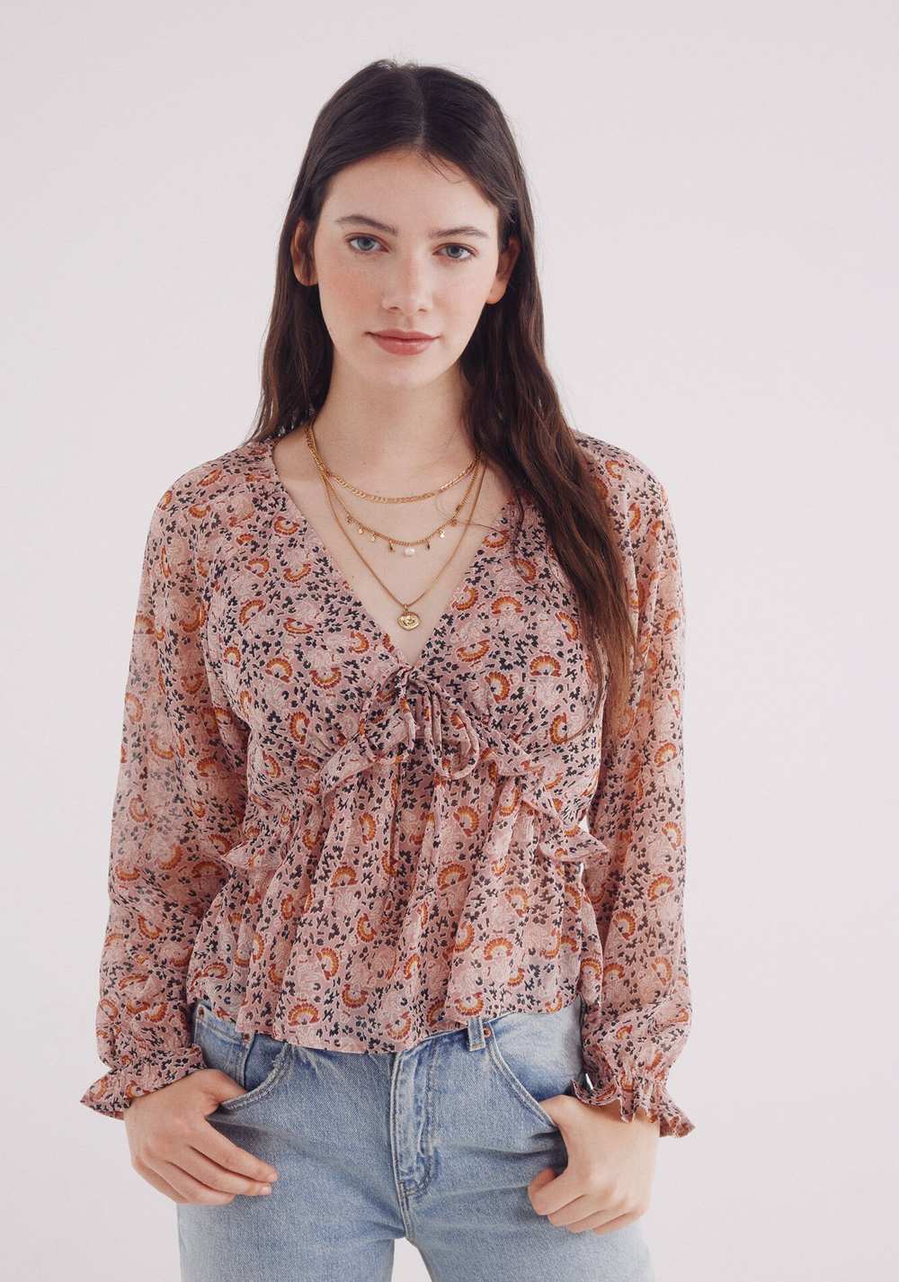 Blusa Gasa Estampada Springfield