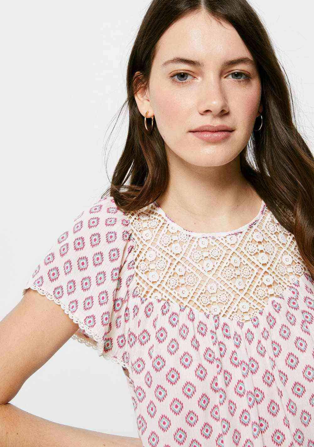 Blusa Lace Canesú Estampada Springfield 3