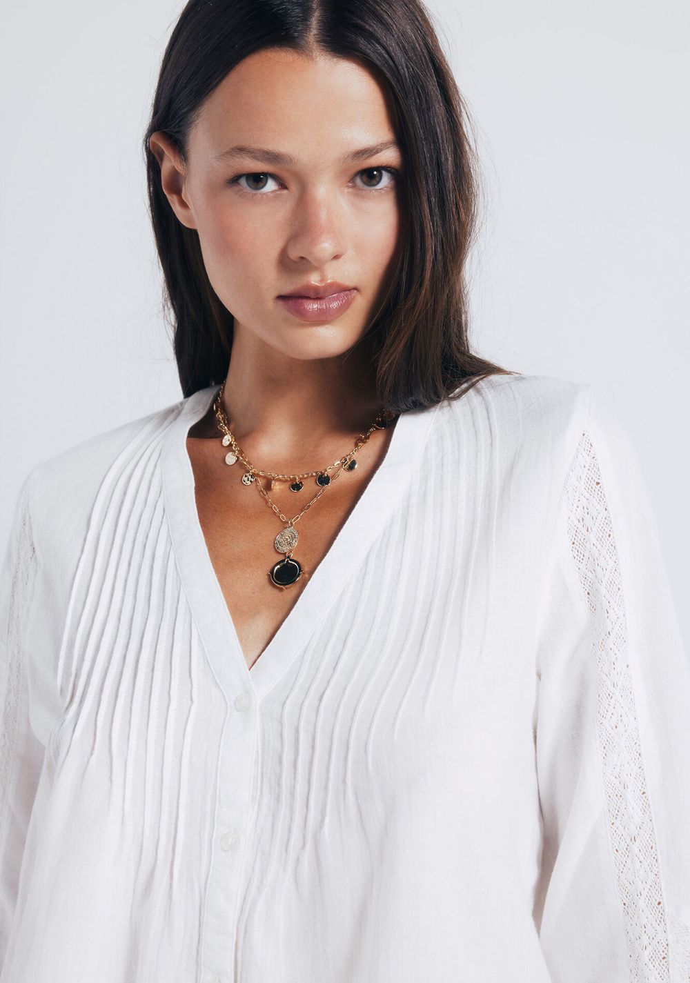 Blusa Plisados Mangas Lace Springfield 3