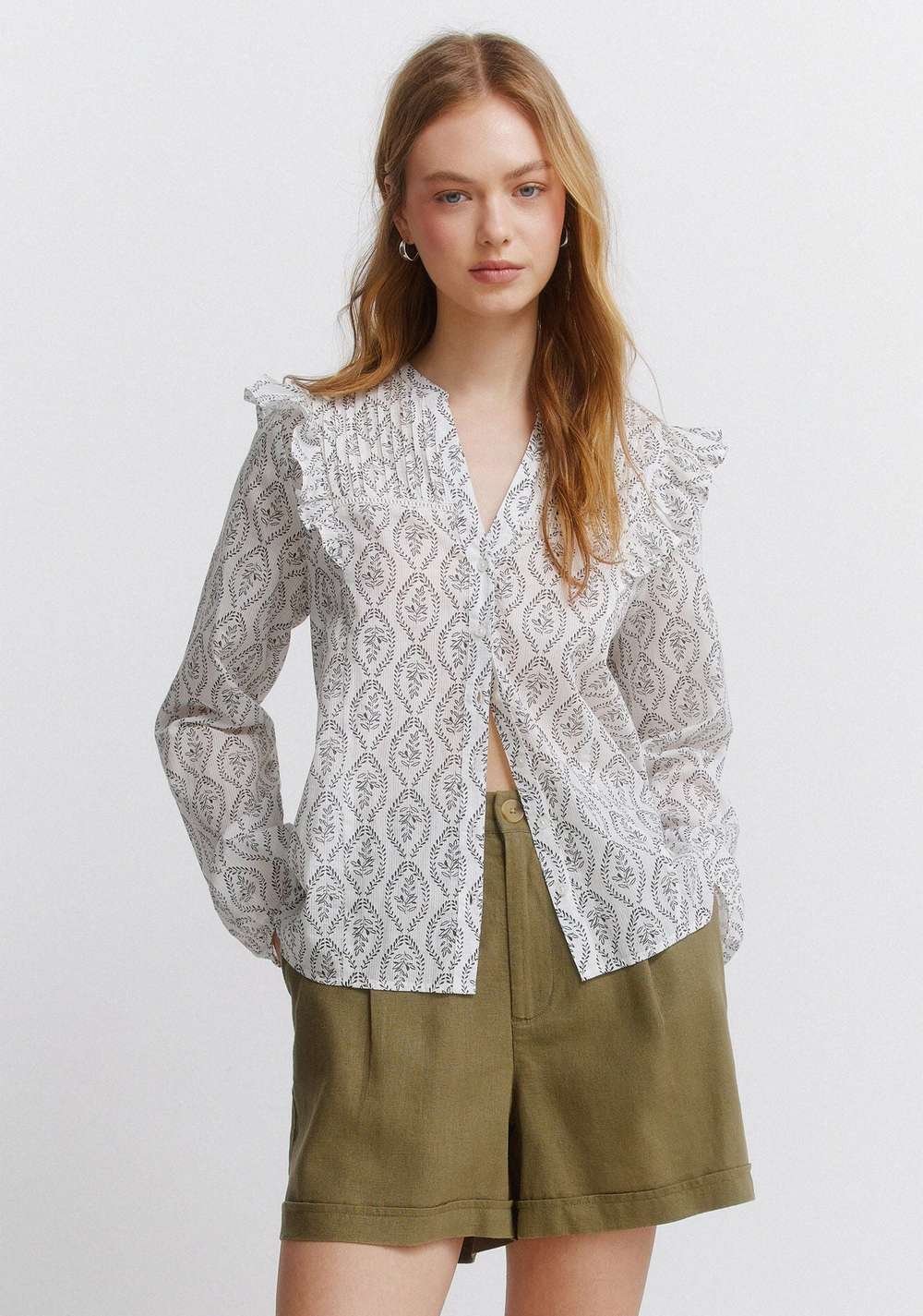Blusa con Volumen y Volantes Springfield