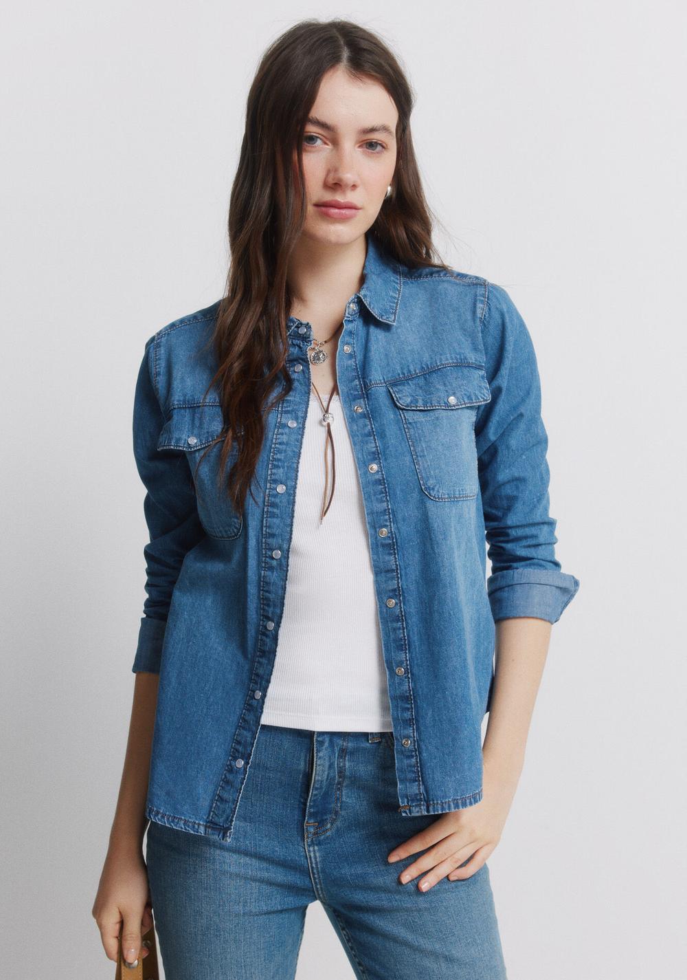 Camisa Denim con Bolsillos Springfield