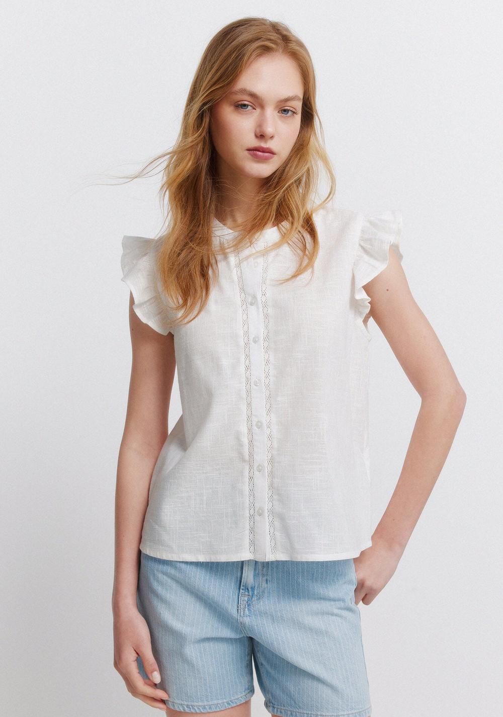 Camisa de Encaje con Volantes Springfield