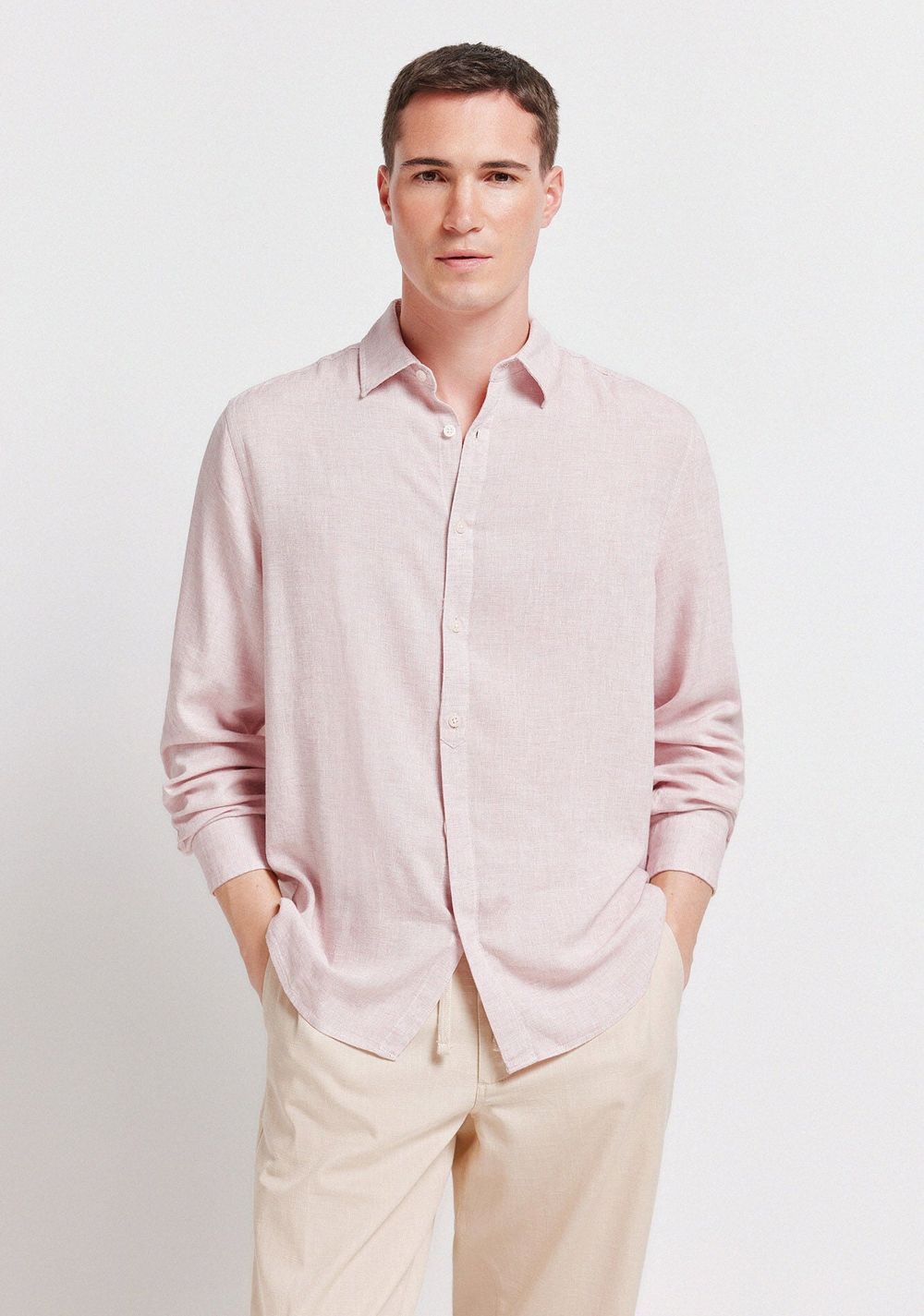 Camisa Fil a de Lino y Viscosa Springfield