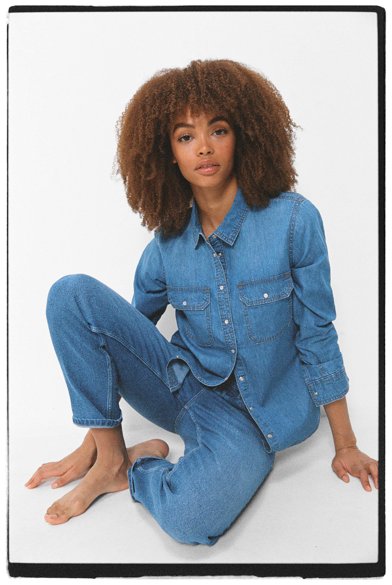 Camisa de Jeans Bolsillos sobre Springfield 5