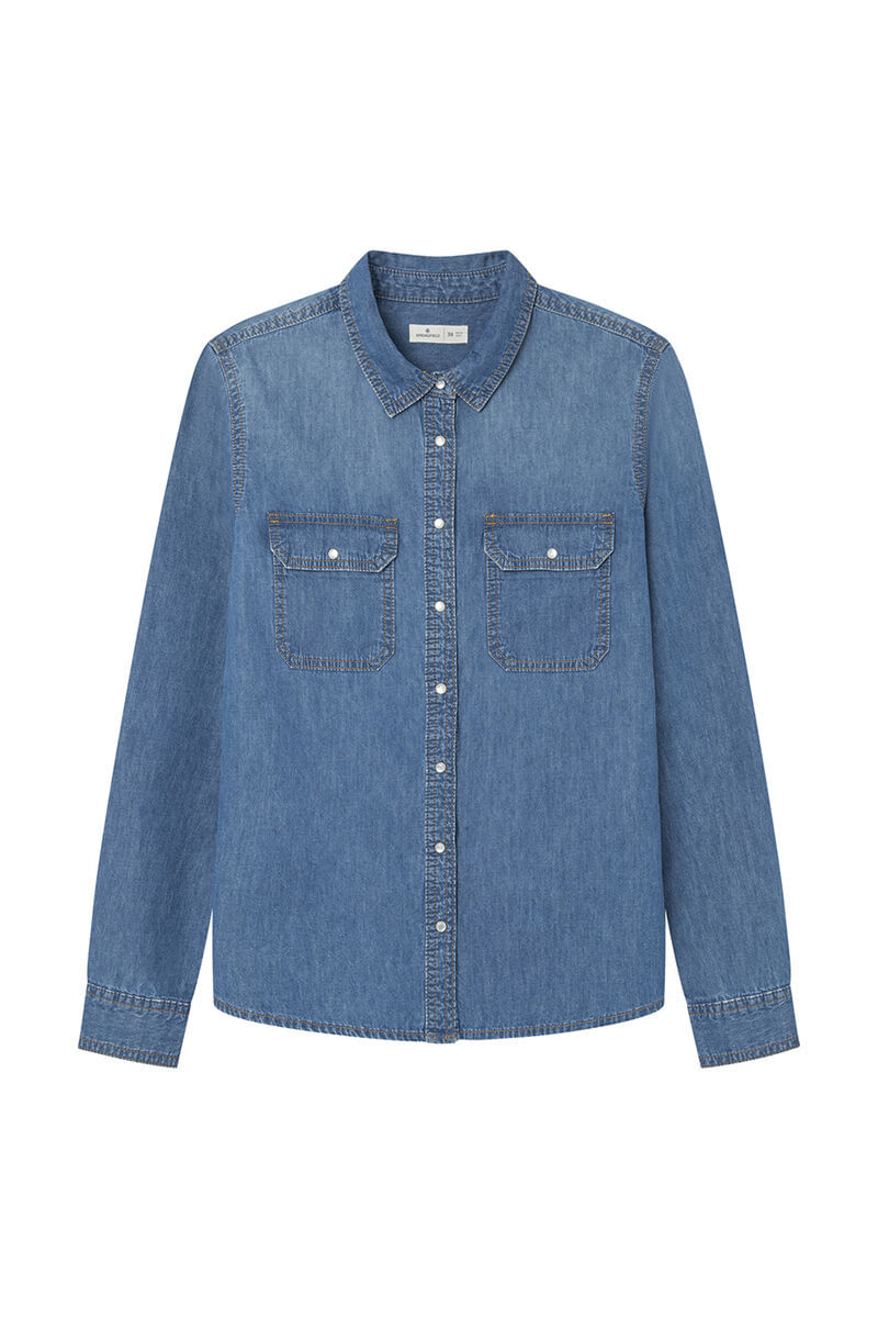 Camisa de Jeans Bolsillos sobre Springfield 6