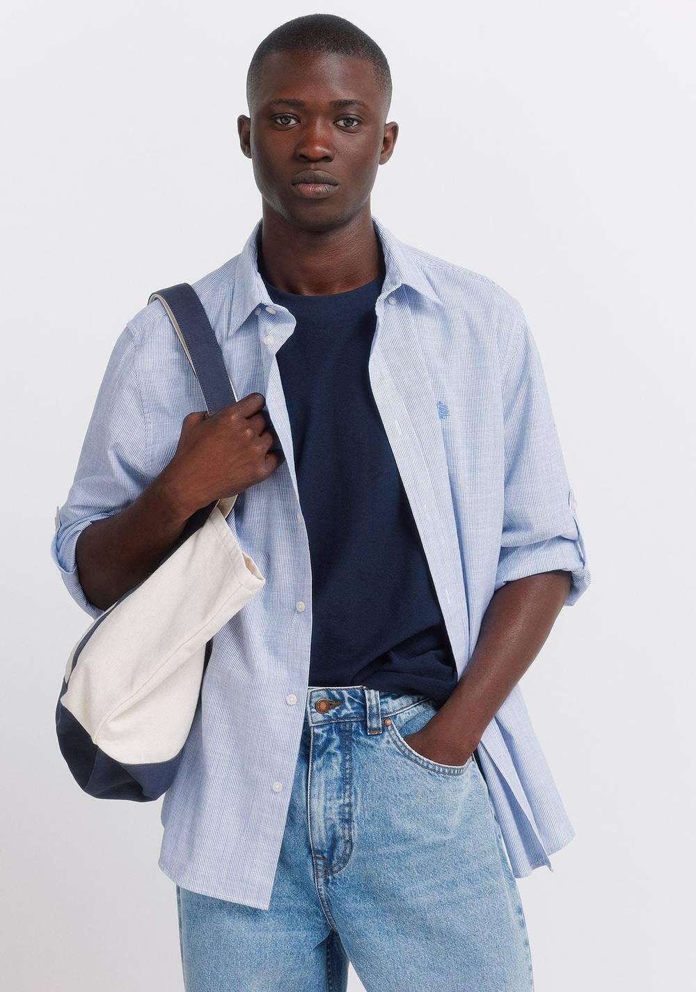 Camisa Ligera de Micro Rayas Springfield