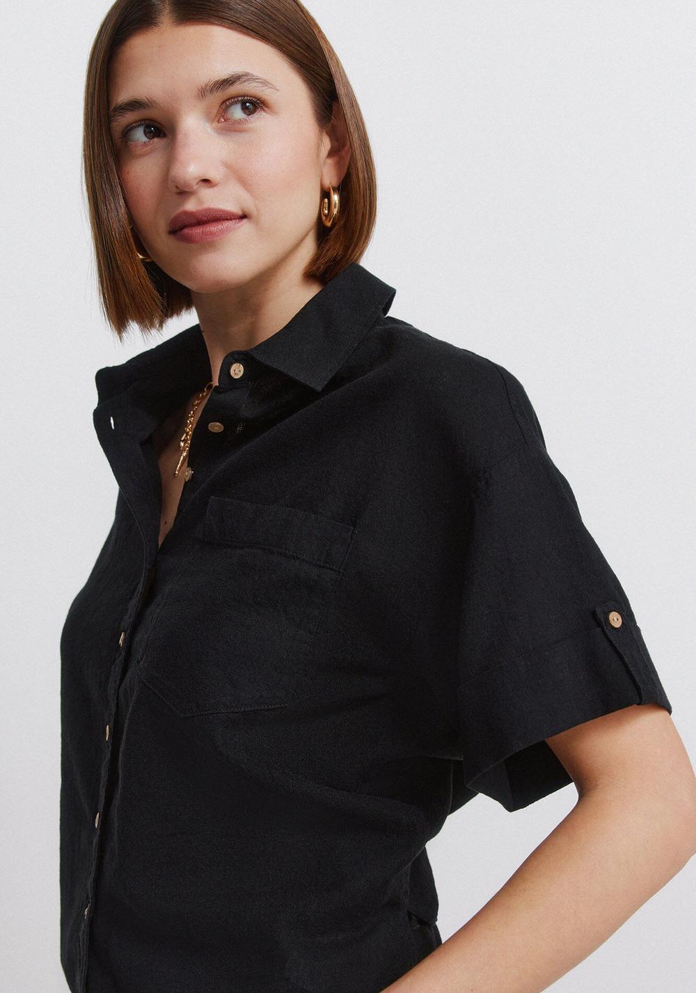 Camisa de Lino de Manga Corta Springfield 5