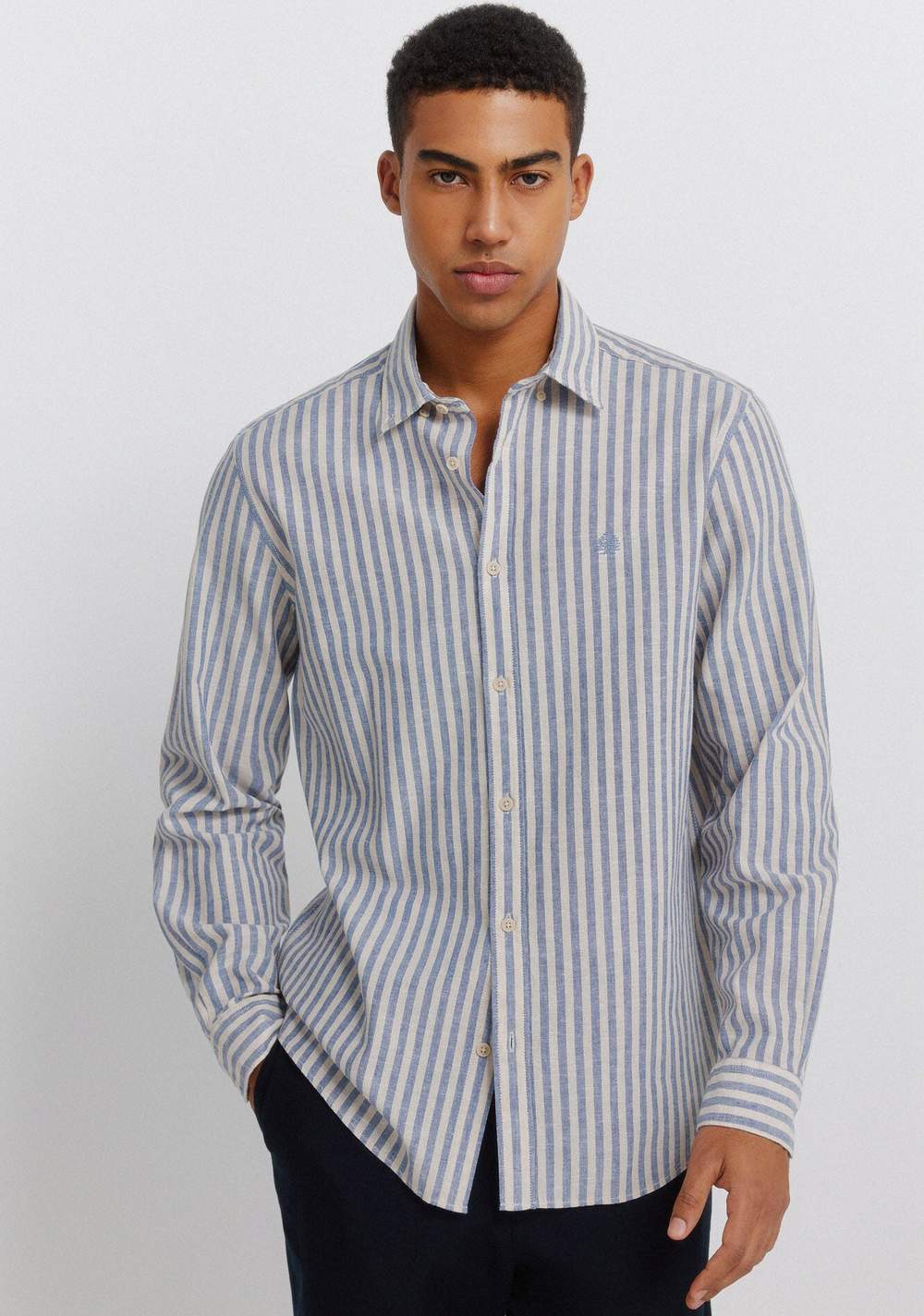 Camisa de Lino a Rayas Springfield Imagen Principal
