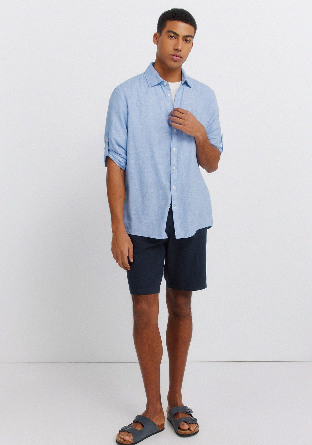 Camisa Manga 3/4 de Lino Viscosa Springfield 4