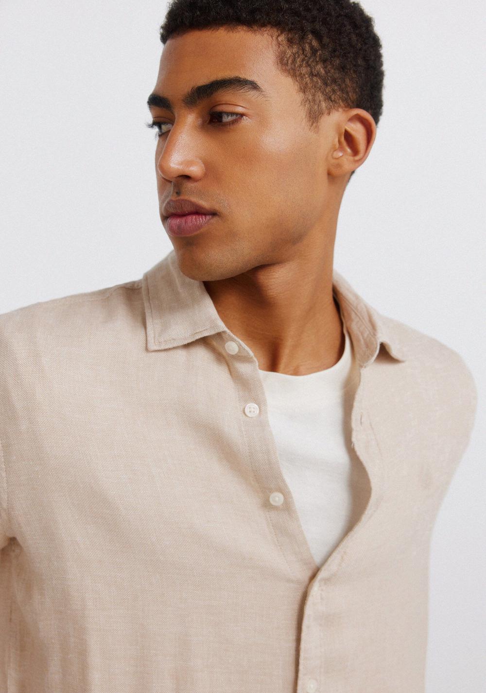 Camisa Manga 3/4 de Lino Viscosa Springfield 3