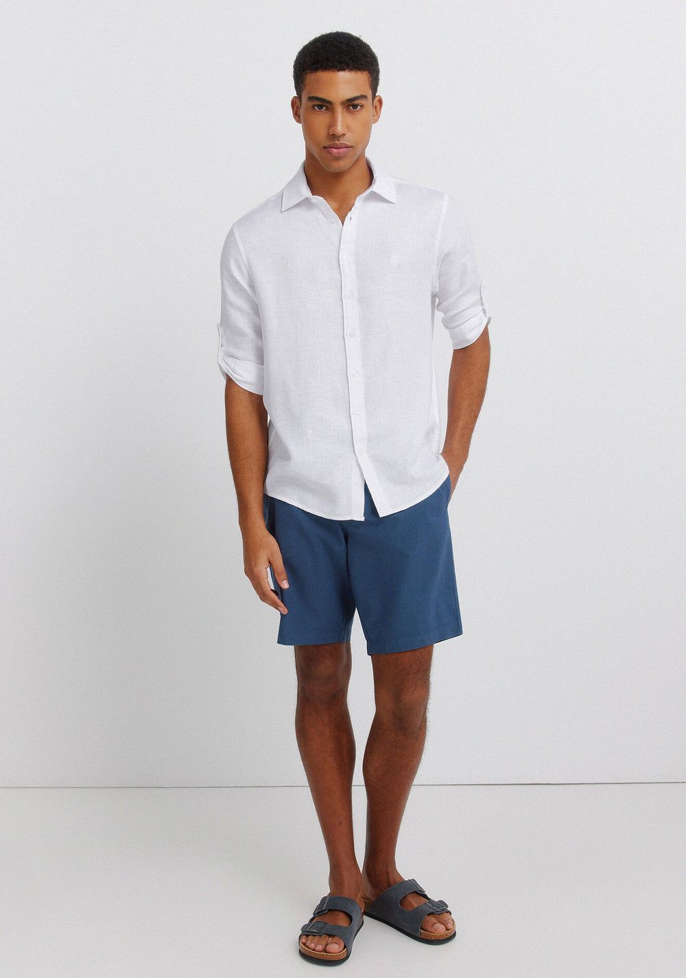 Camisa Manga 3/4 de Lino Viscosa Springfield 5