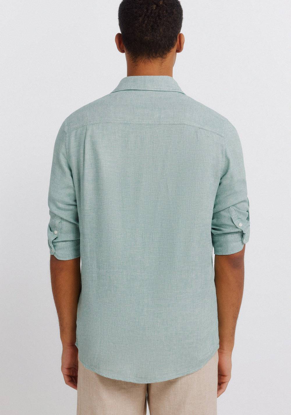 Camisa Manga 3/4 de Lino Viscosa Springfield 2