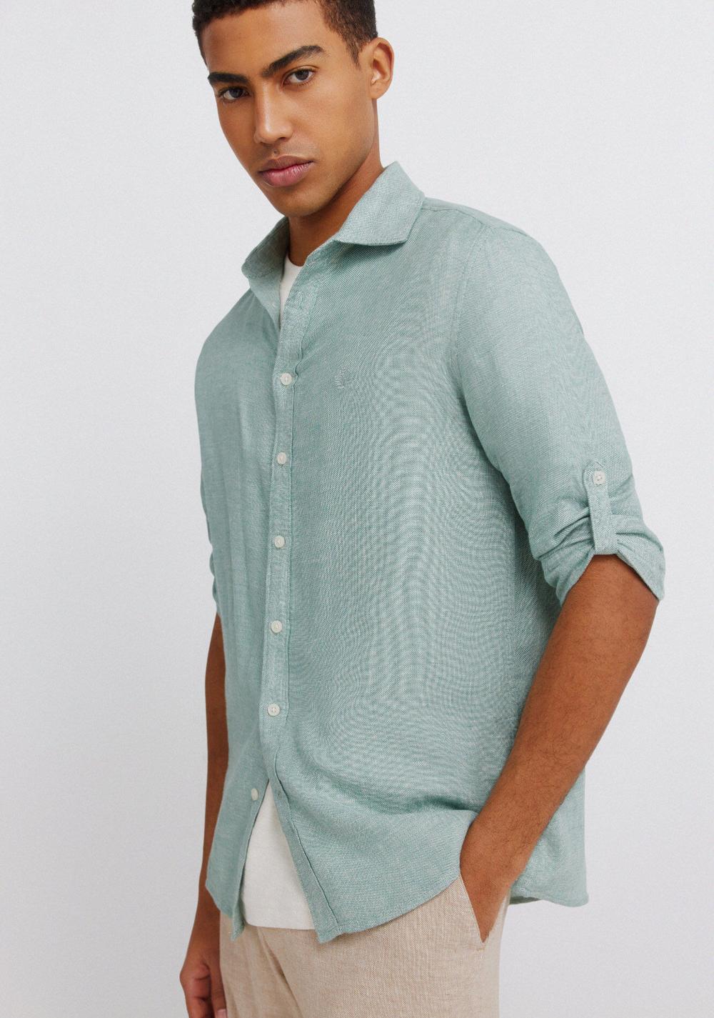 Camisa Manga 3/4 de Lino Viscosa Springfield 3