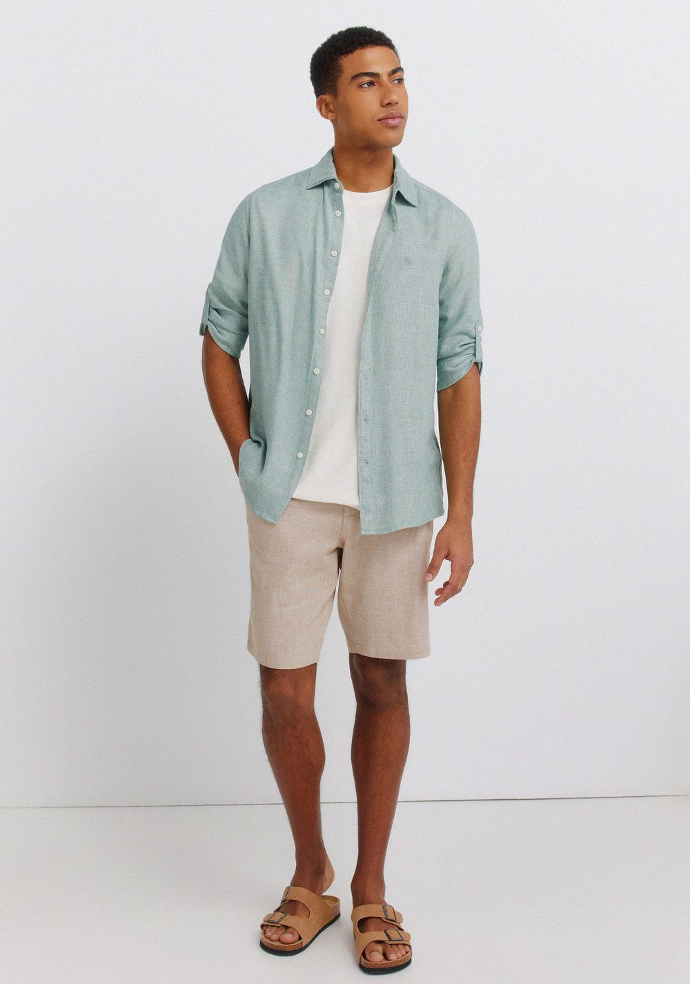 Camisa Manga 3/4 de Lino Viscosa Springfield 5