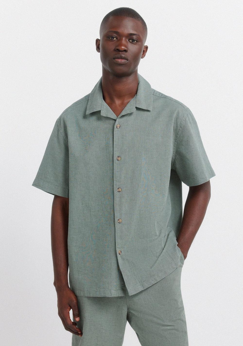 Camisa de Manga Corta Bowling de Lino Springfield