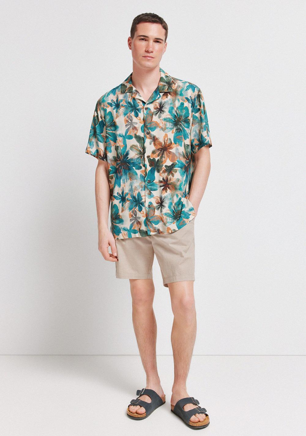 Camisa de Manga Corta con Estampado Floral Springfield 4