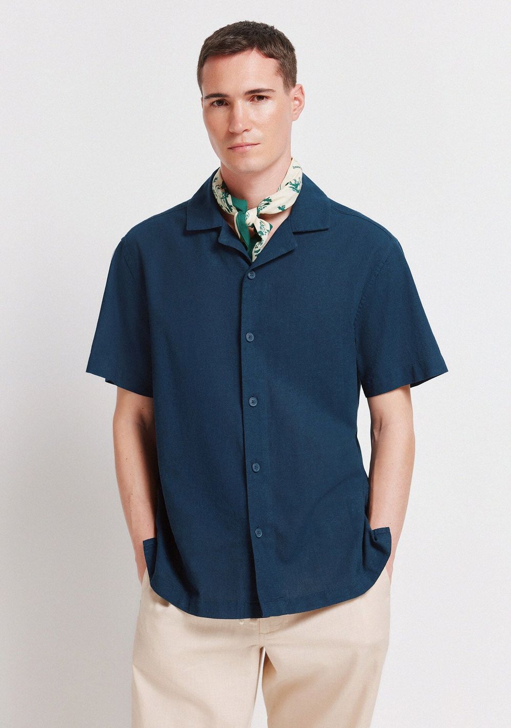 Camisa Manga Corta de Lino Springfield