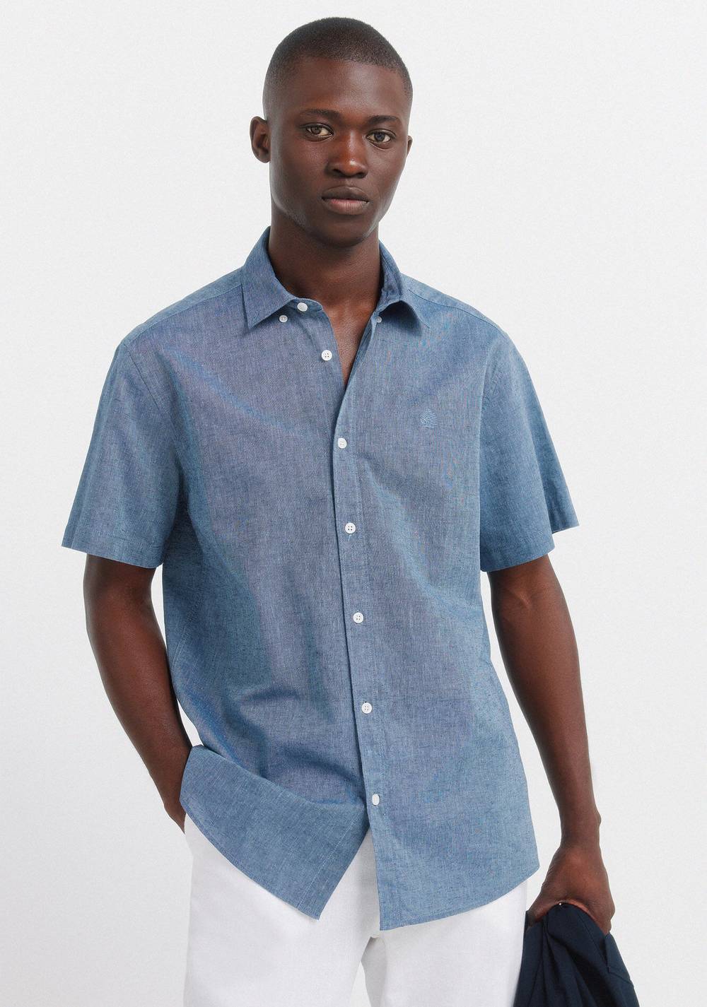 Camisa de Manga Corta de Lino Springfield