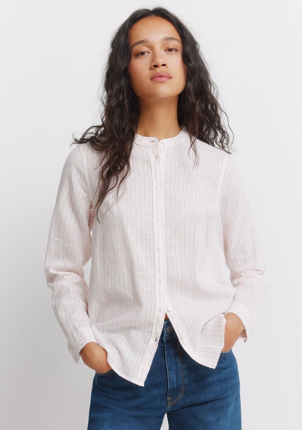 Camisa Manga Larga Cuello Mao de Lino Springfield