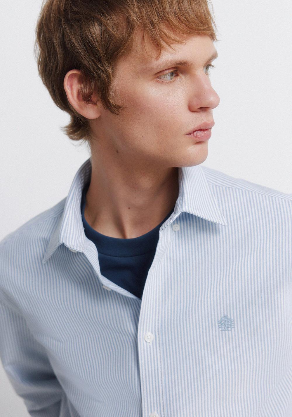 Camisa Oxford a Rayas sin Arrugas Springfield 4