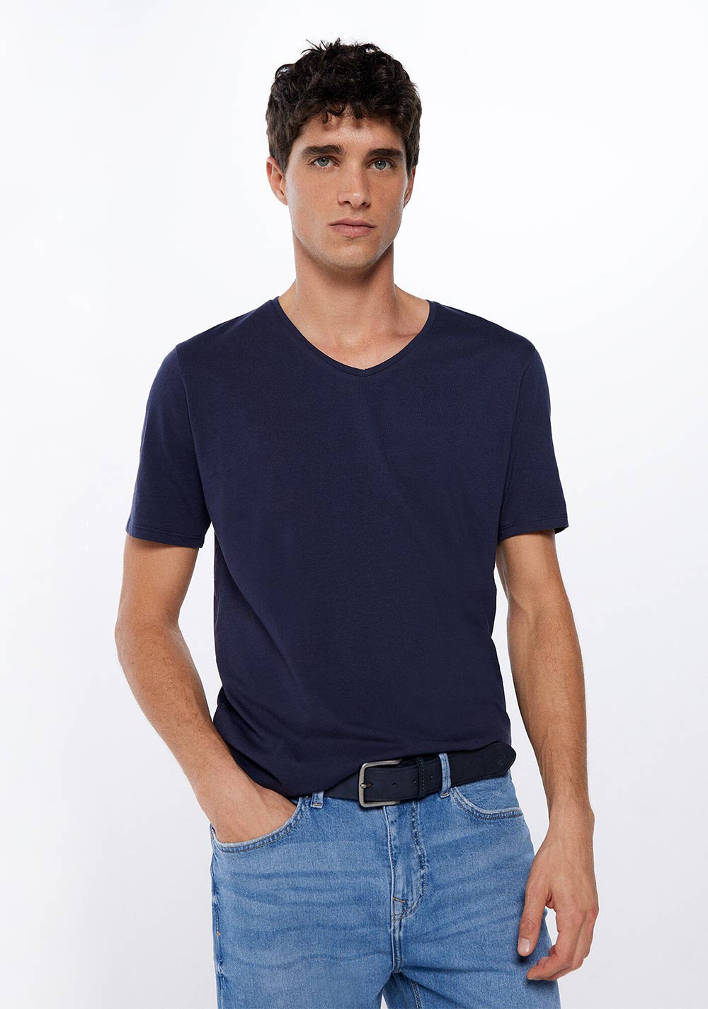 Camiseta Cuello Pico Elastan Springfield Imagen Principal