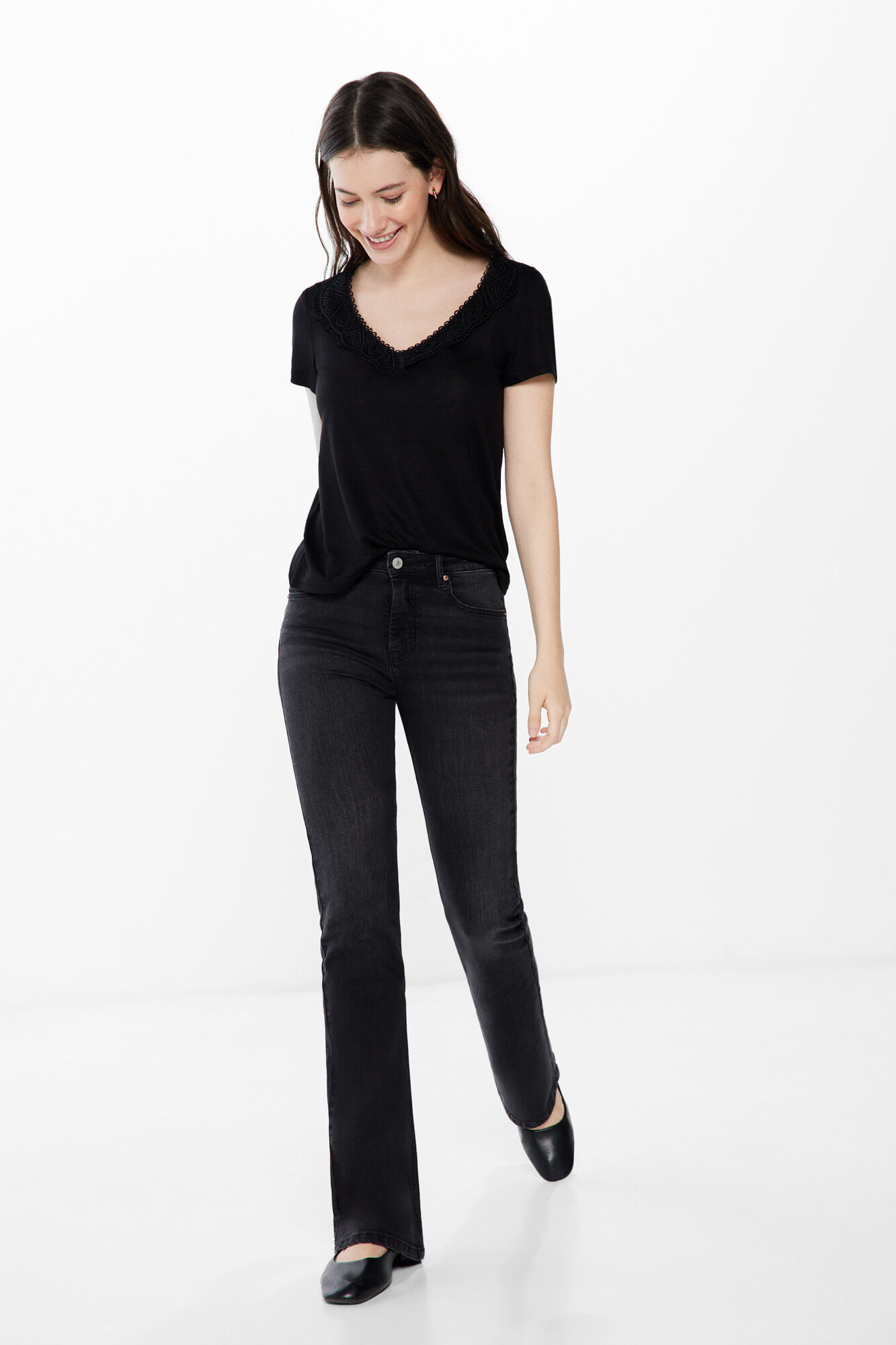 Camiseta Escote Pico Lace Springfield 4