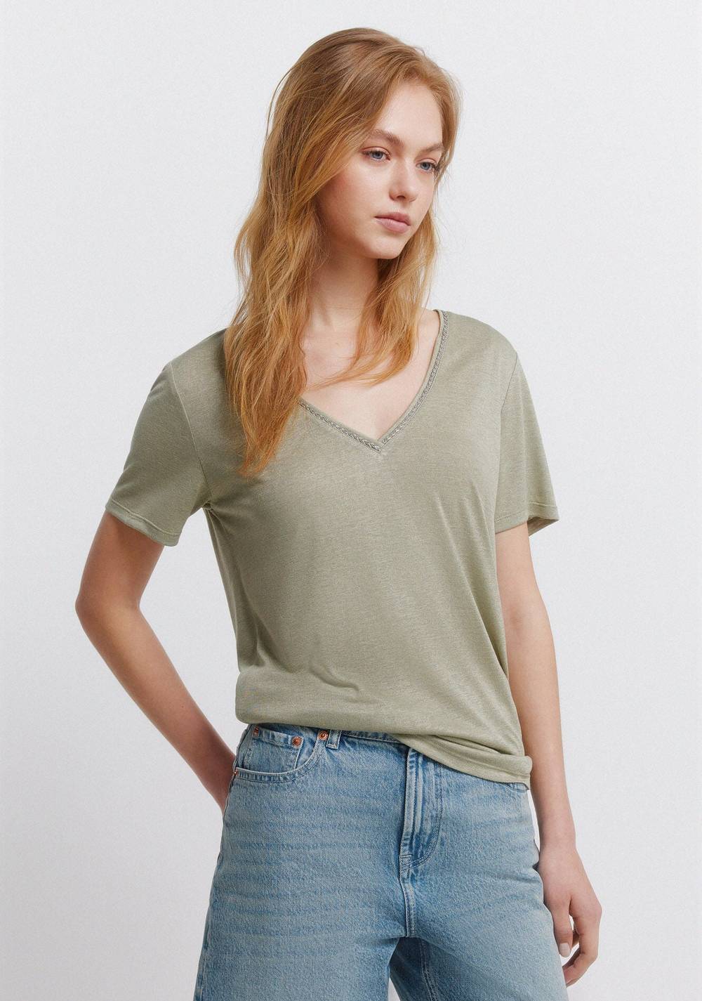 Camiseta de Manga Corta Cuello en Pico Springfield