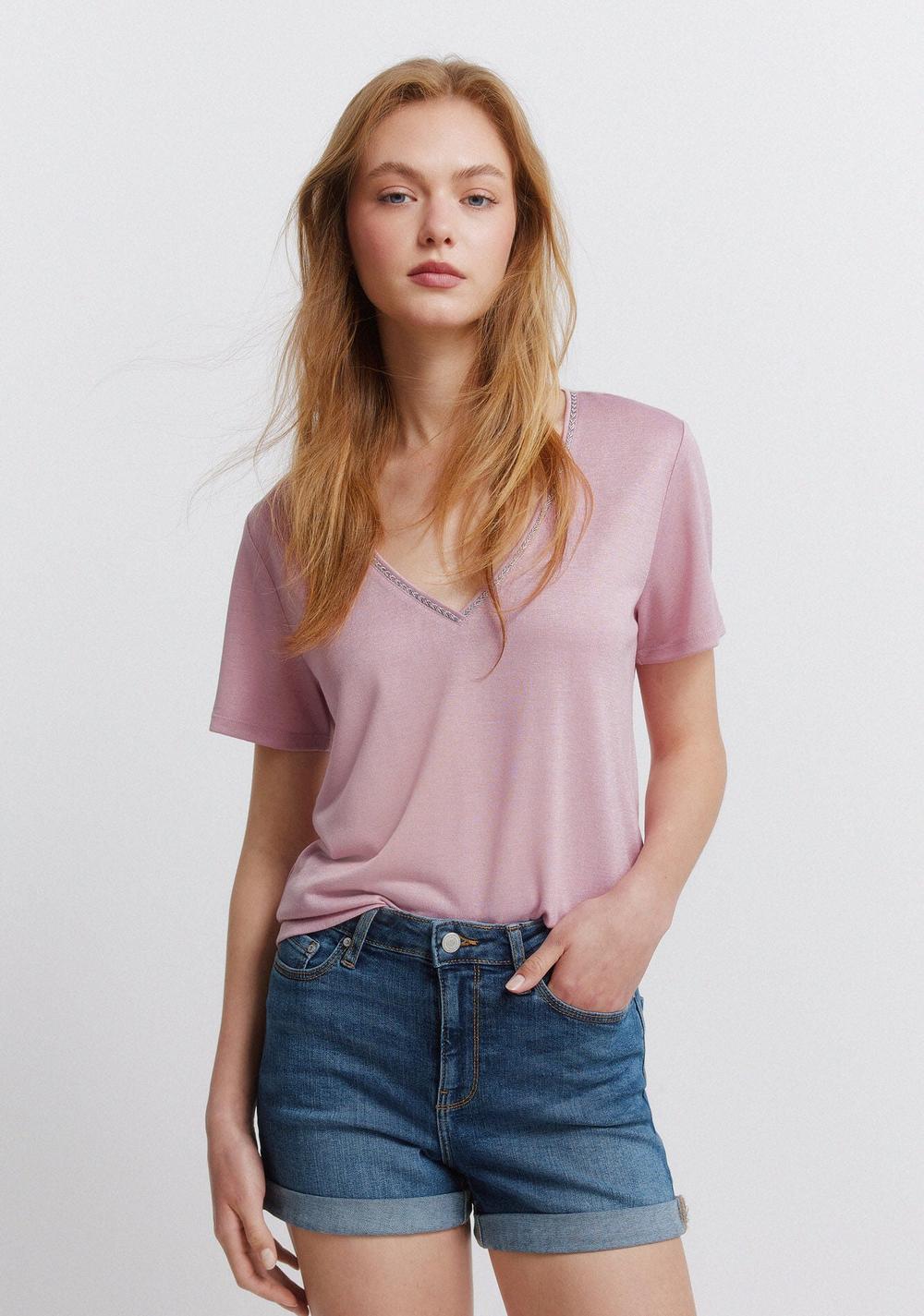 Camiseta de Manga Corta Cuello en Pico Springfield