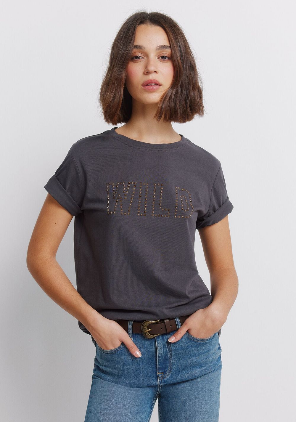 Camiseta Manga Corta con Estoperoles Springfield Imagen Principal