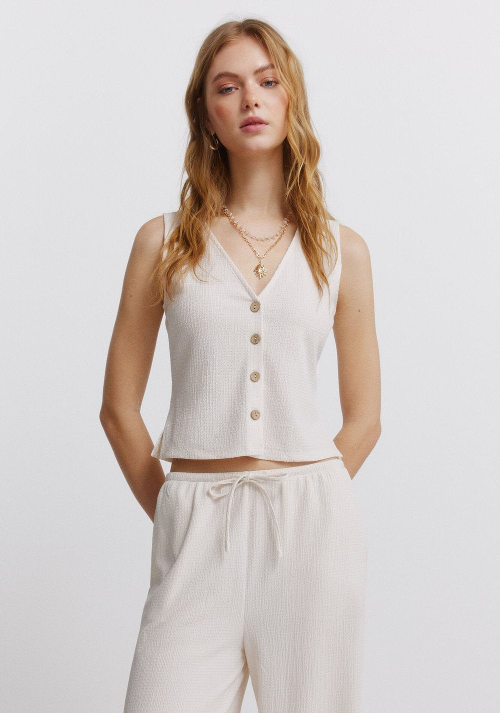 Camiseta de Tirantes con Botones Springfield